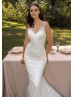 Ivory Glitter Lace Luxurious Wedding Dress With Detachable Tulle Train